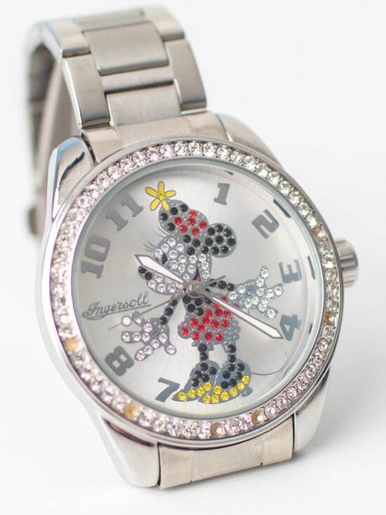 Disney Ingersoll Minnie Mouse Watch Rhinestone Bezel Stainless Steel ZR26165 main image 4